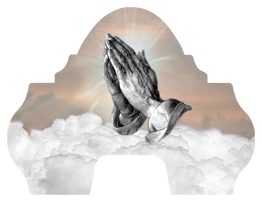 DARAY-L-103-BZ Praying Hands Clouds Bronze